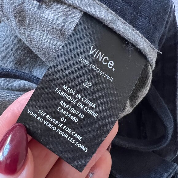 Vince Men's Linen Straight Leg Trouser Pant - Picture 6 of 7